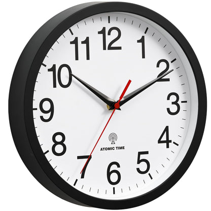 Rohioue Wall Clock Modern 8 Inch Battery Operated Silent Non Ticking Small Analog Clock for Living Room Office Home Bedroom Kitchen Bathroom(Black)