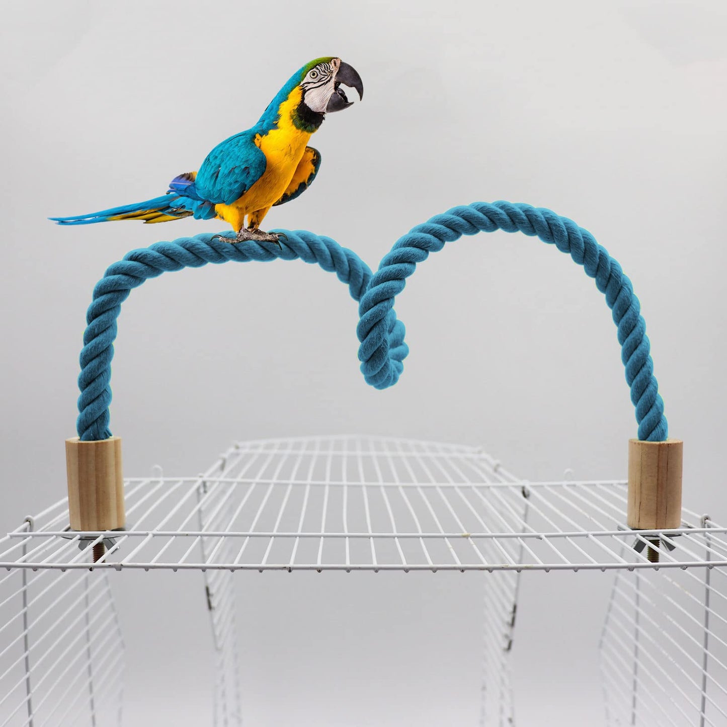 2 Pack Bird Hemp Rope Perch Swing, Bird Cage Stand Pole Accessories, Paw Grinding Standing Climbing Perch for Parrot, Parakeet, Budgies, Lovebirds(23.62"/60 cm)