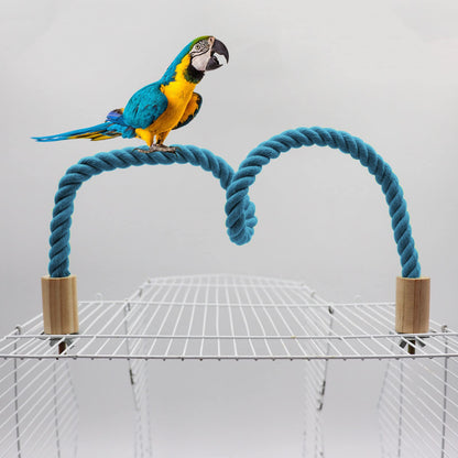 2 Pack Bird Hemp Rope Perch Swing, Bird Cage Stand Pole Accessories, Paw Grinding Standing Climbing Perch for Parrot, Parakeet, Budgies, Lovebirds(23.62"/60 cm)