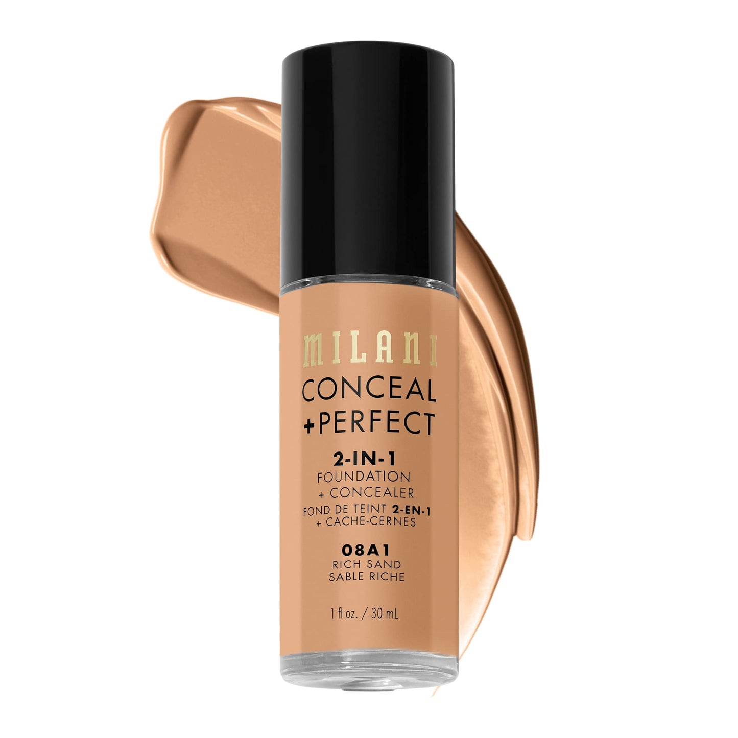 Milani Conceal + Perfect 2-in-1 Foundation + Concealer for a Flawless Complexion, Under Eye Corrector, Cover Redness and Imperfections, Waterproof and Sweatproof - 05A-Natural Beige
