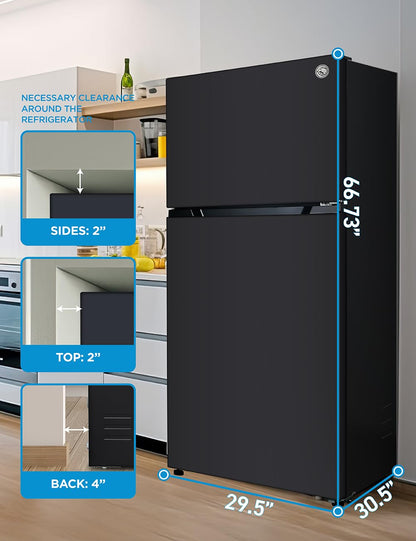 Commercial Cool 20 Cu. Ft. Top Mount Refrigerator with Freezer, 2-Door Refrigerator with Top Freezer and Adjustable Temperature Control, Ice Maker Ready, Energy Star Certified, Stainless Look