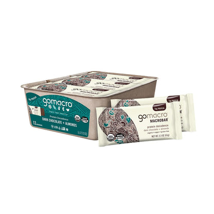 GoMacro MacroBar Organic Vegan Protein Bars - Coconut + Almond Butter + Chocolate Chips (2.3 Ounce Bars, 12 Count)
