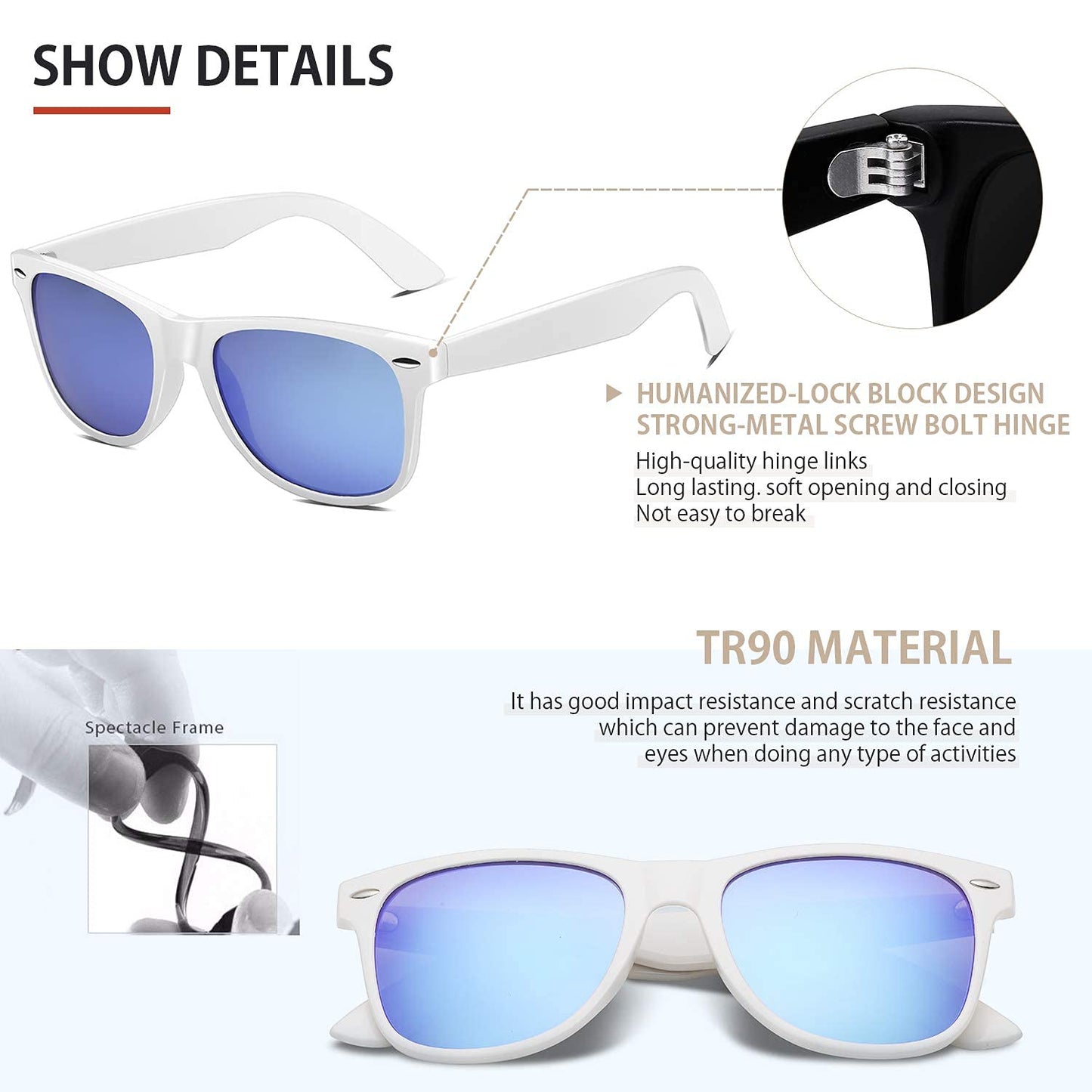 FEIDUSUN Sunglasses Men Polarized Sunglasses for Mens and Womens,Black Retro Sun Glasses Driving Fishing UV Protection