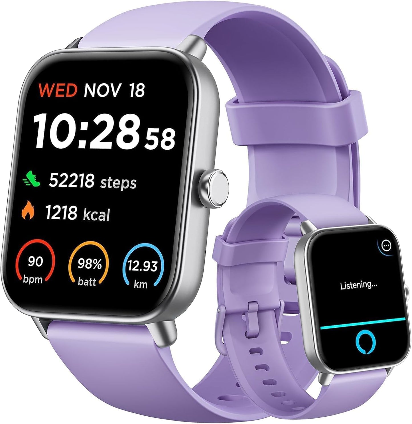 Smart Watch for Women Android & iPhone, Alexa Built-in, IP68 Waterproof Activity Fitness Tracker with Bluetooth Call (Answer/Make), 1.8" Smartwatch with Heart Rate/SpO2/Sleep Monitor, 100+ Sports Mode | Pink