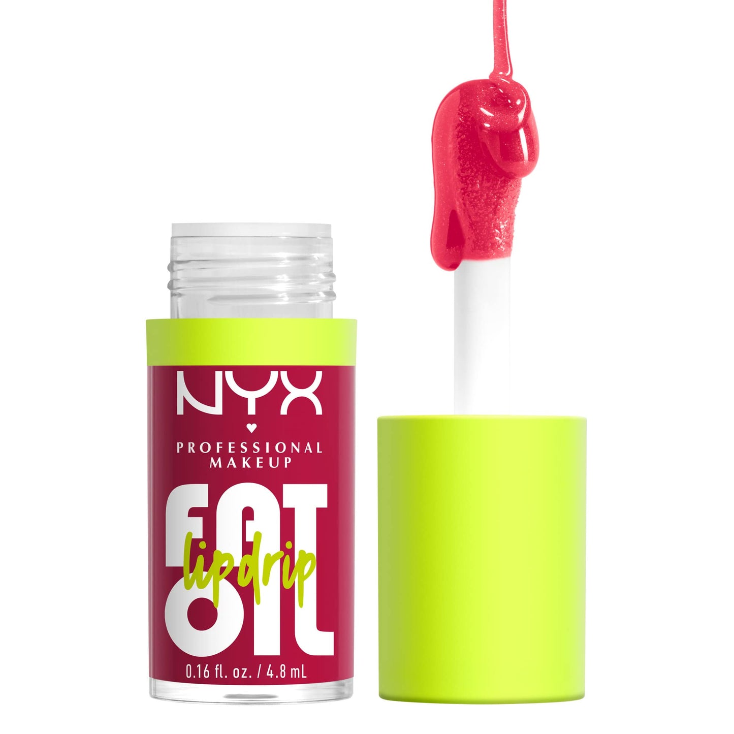 NYX PROFESSIONAL MAKEUP Fat Oil Lip Drip, Moisturizing Lip Oil Gloss, Vegan Tinted Formula, Up to 12 HR Hydration - Supermodel (Shimmering Magenta)