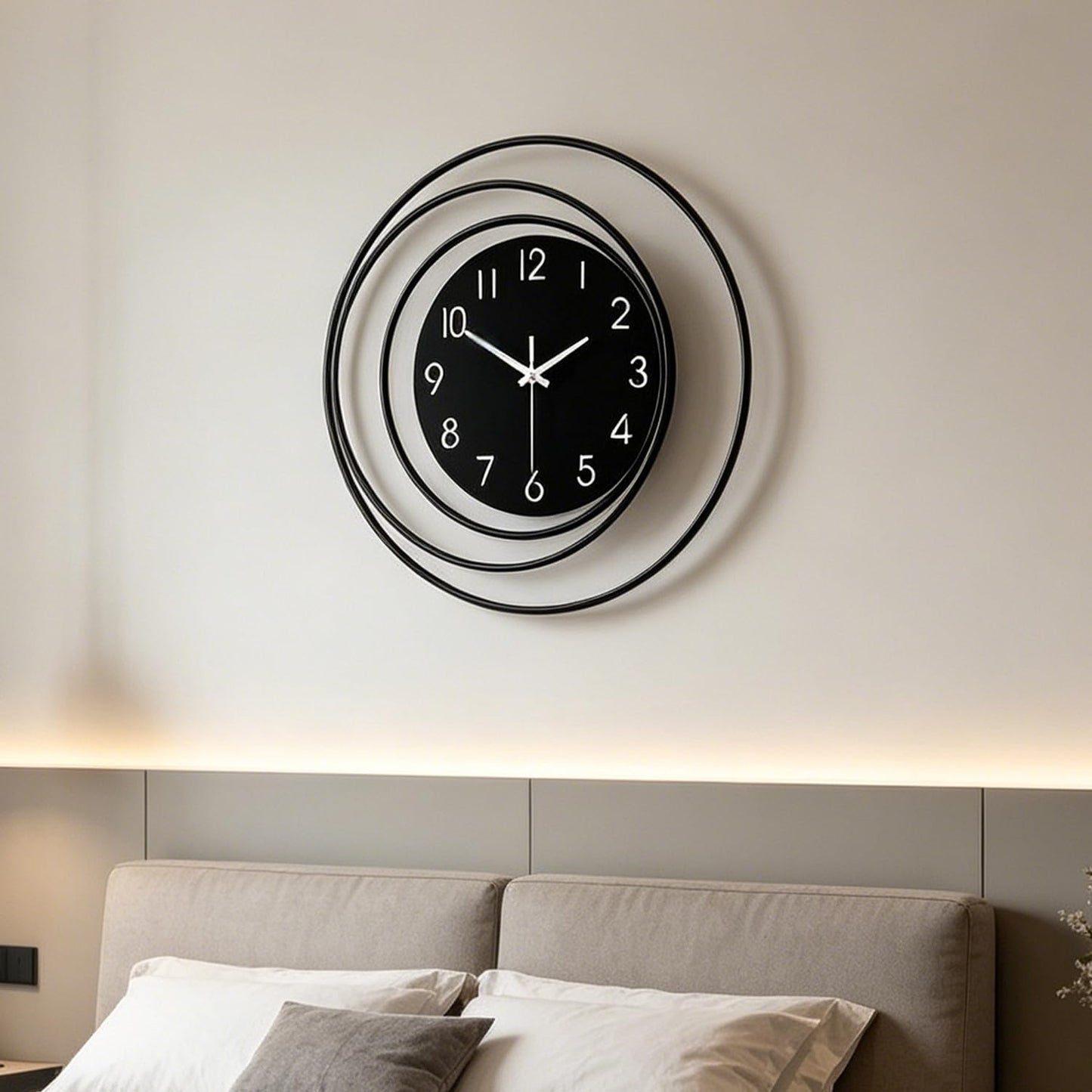 Dankeit Decorative Wall Clock,Silent Non-Ticking Quality Quartz Movement Battery Operated,Large Wall Clocks for Living Room Kitchen Home Bathroom Bedroom Wall Decor,16x16inch,White