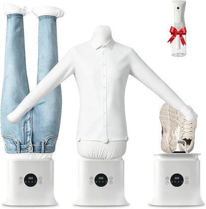Automatic Ironing Machine, Hands-Free Hot Air Wrinkle Remover and Portable Garment Dryer for Shirts Pants, Inflatable Air Iron with Timer, Compact Clothes Care Machine for Home Apartment