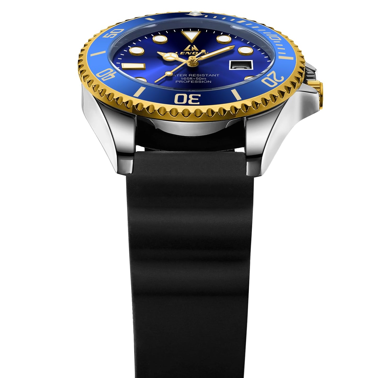 LN LENQIN Mens Watches Stainless Steel Waterproof Analog Quartz Watch for Men with Date Luminous Fashion Wristwatch
