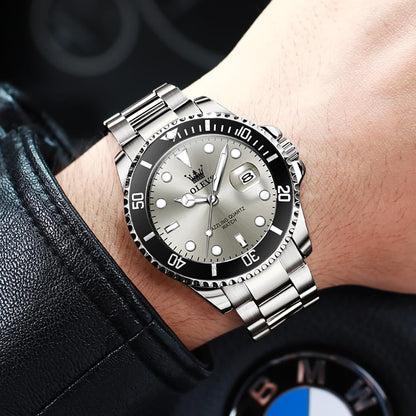 OLEVS Luxury Watches for Men Big Face Stainless Steel Business Dress Analog Quartz Watch with Day Waterproof Luminous Mens Wrist Watch