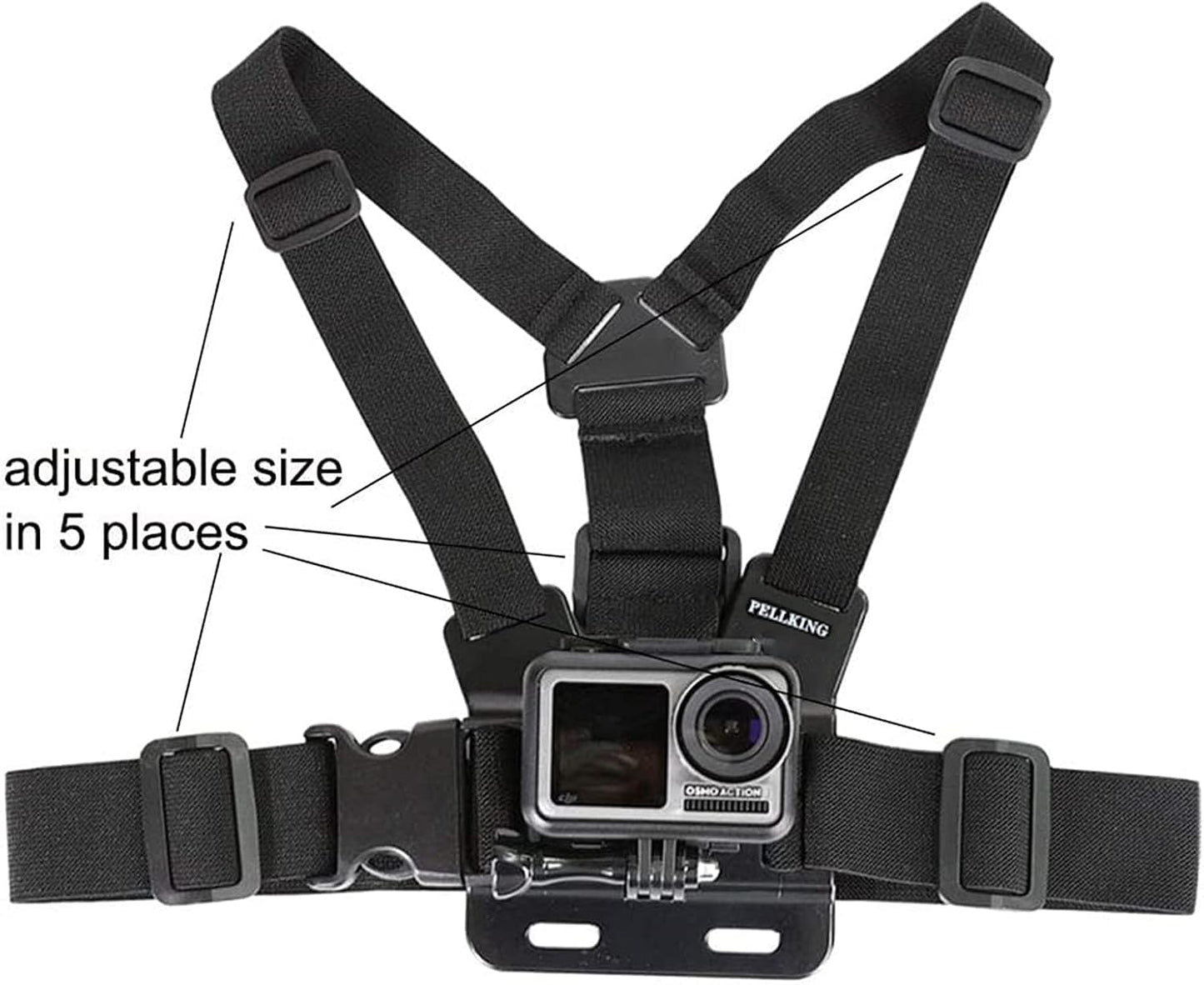 PellKing Mobile Phone Chest Mount Harness Strap Holder Cell Phone Clip Action Camera POV for Samsung iPhone Plus etc