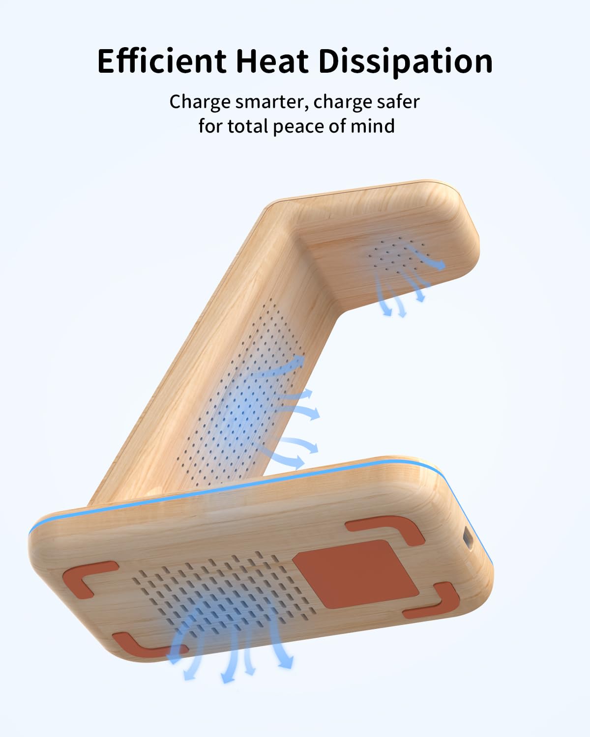 JoyGeek 3 in 1 Charging Station for Apple Devices, Wireless Charger Stand for iPhone 17/16/15/14/13/12/11/SE/X Pro Max Plus - Apple Watch 11/10/9/Ultra 2/8/SE/7/6/5 - AirPods Pro 2/3/2