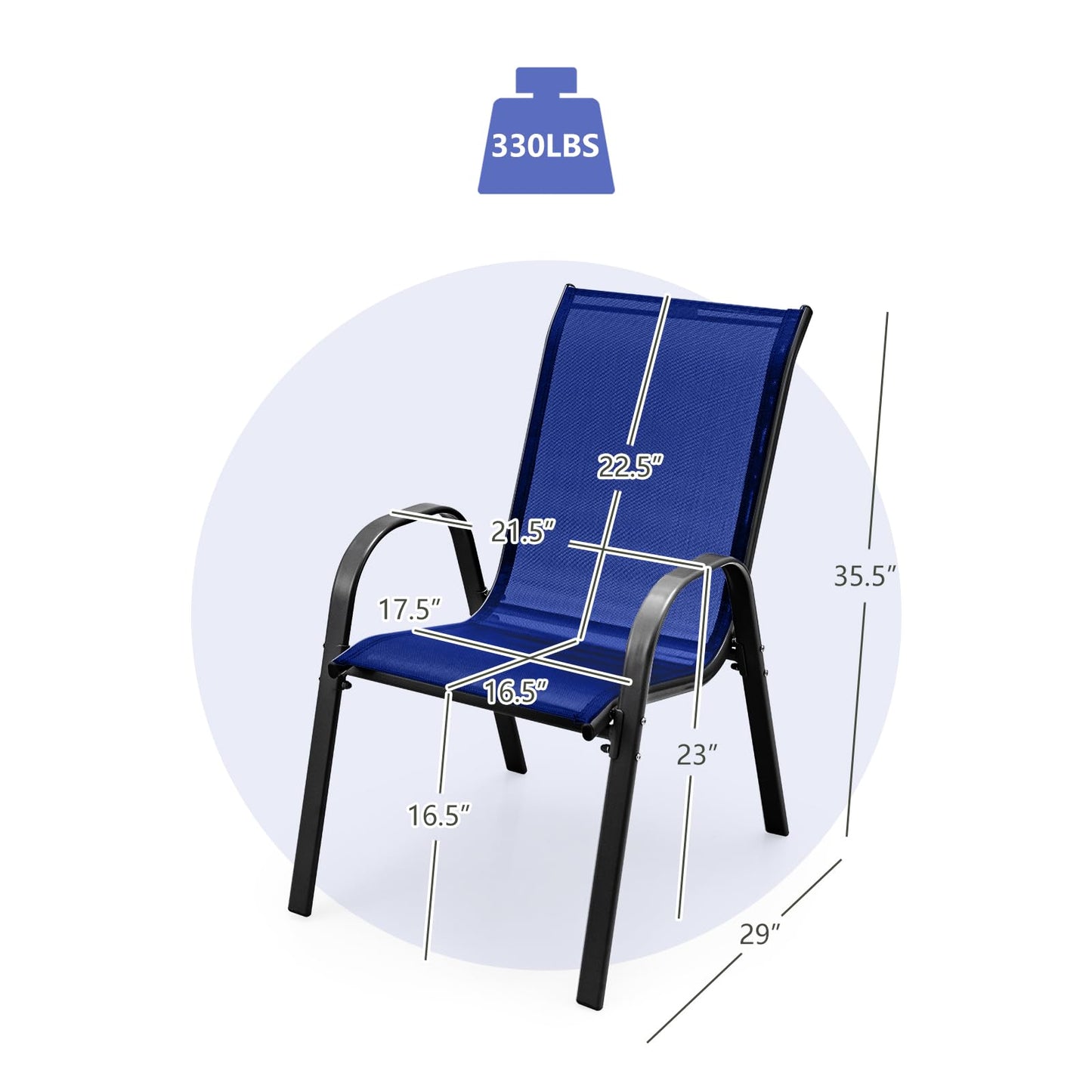 Tangkula Patio Dining Chairs Set of 4, Outdoor Stackable All Weather Heavy Duty Dining Chairs Set with Armrests, Support 330 LBS, for Poolside, Backyard, Garden, Deck, Front Porch (Brown)