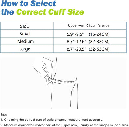 Medium Easy Wrap Blood Pressure Cuff for Thin and Small Arm,Compatible with Omron 8.7~12.6 Inches (22~32) CM Adult BP Replacement Cuff, Adult Cuff Only -5 Connectors (Medium+ 5 Connectors)