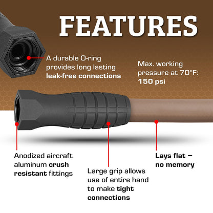 Flexzilla Garden Hose 5/8 in. x 50 ft., Lightweight All-Weather Water Hose, Durable and Flexible, Leak-Free Connections