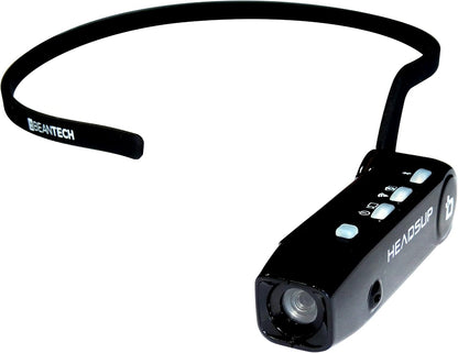 HeadsUp Head Mounted 1080P FHD Wearable Vlog Camera Recorder with APP Control, Hands Free Headband Streaming Camera for Live Display, Hands-Off Music and Phone Calls - Black
