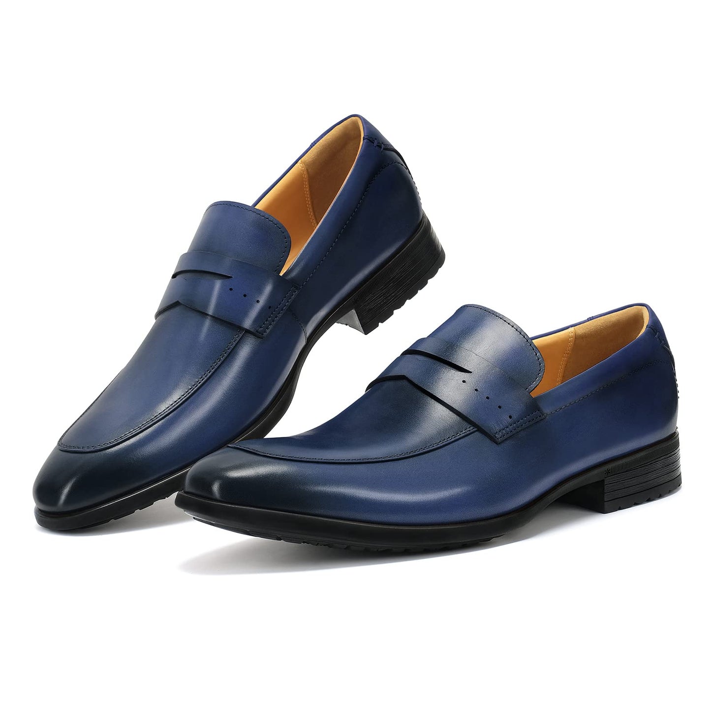 Men's Slip on Oxford Dress Shoes Classic Handmade Calfskin Manufacturing More Compact, Choose The Right Size to Modify The Foot Shape