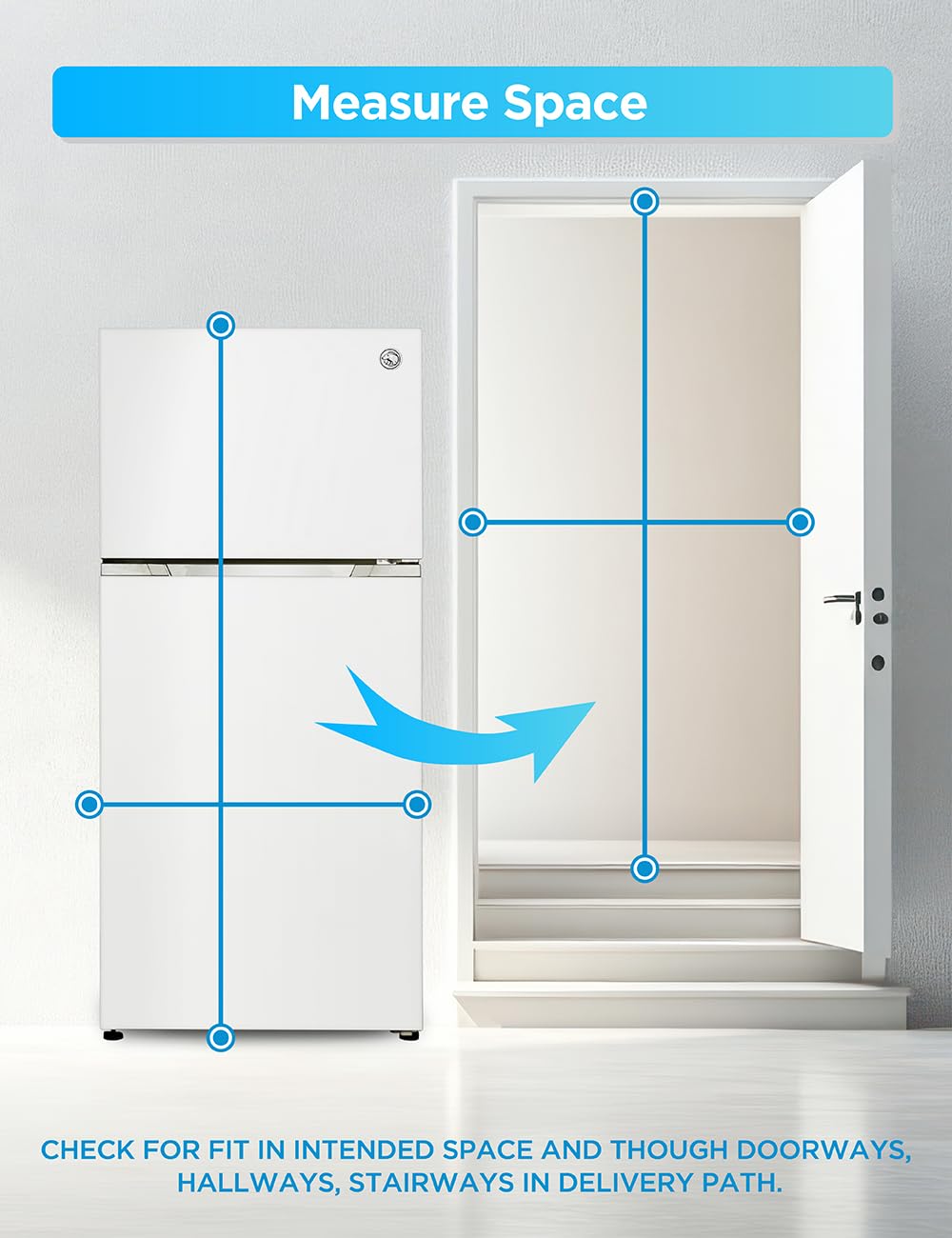 Commercial Cool 20 Cu. Ft. Top Mount Refrigerator with Freezer, 2-Door Refrigerator with Top Freezer and Adjustable Temperature Control, Ice Maker Ready, Energy Star Certified, Stainless Look