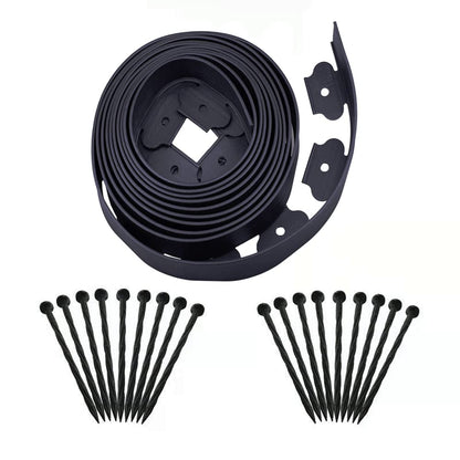 Garden Edging，40ft Landscape Edging with 40 Spikes for Lawn 2 Inch Tall(Black, 40FT)
