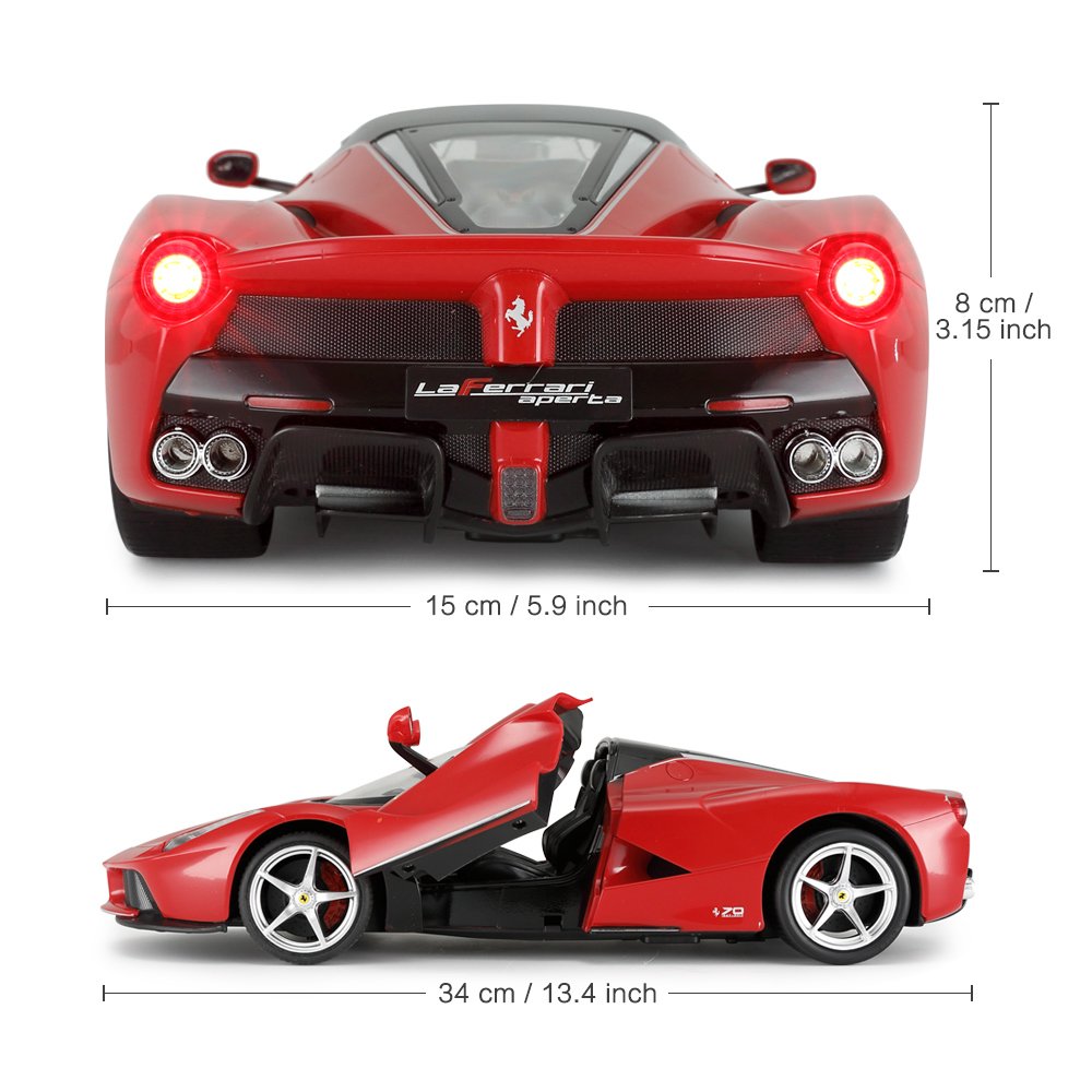 RASTAR RC Car | 1/14 Scale Ferrari LaFerrari Radio Remote Control R/C Toy Car Model Vehicle for Boys Kids, Red