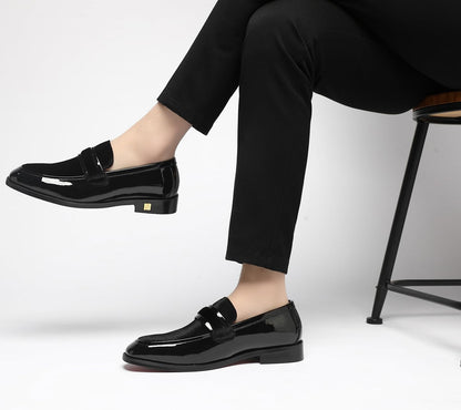 Men's Tuxedo Patent Leather Loafers Dress Wedding Shoes