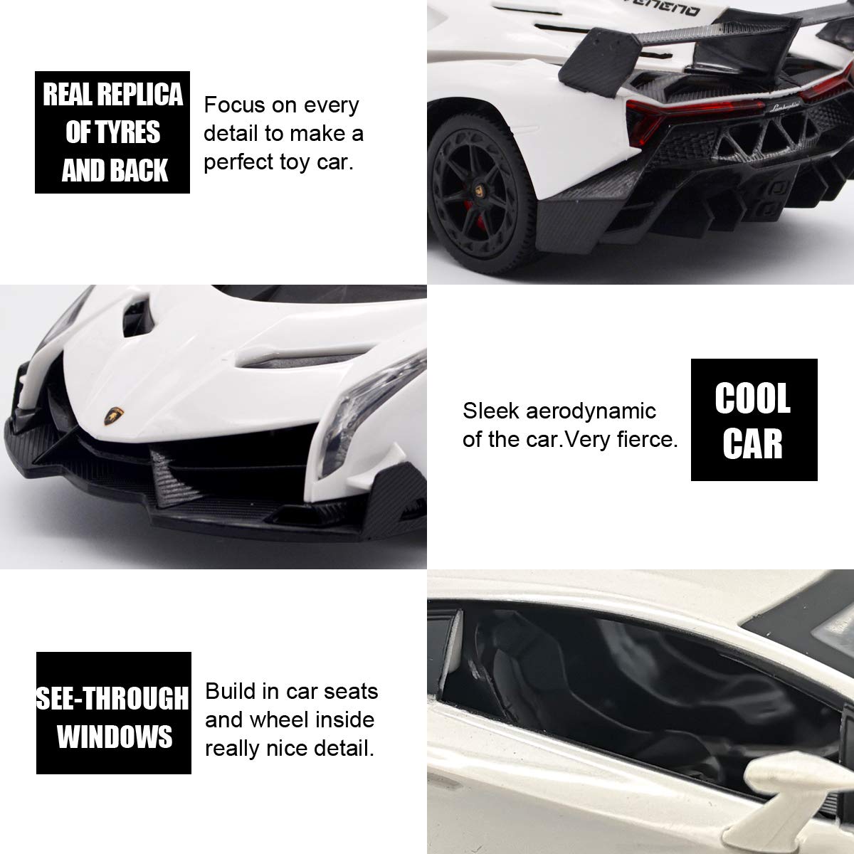 Remote Control RC CAR Racing Cars Compatible with Lamborghini Veneno Officially Licensed 1:24 Toy RC Cars Model Vehicle for Boys 6,7,8 Years Old,red