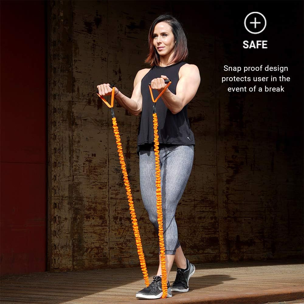 Stroops Slastix Toner Resistance Bands with Handles | Safe Sleeve Exercise Bands for Strength Training, Full Body Workouts, and Home Gym Fitness