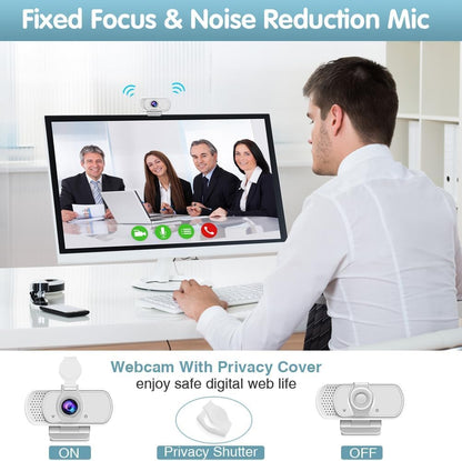Webcam HD 1080p ,Live Streaming HD Camera with Stereo Microphone, PC Desktop or Laptop USB Webcam with 110 Degree View Angle, for Switch 2,Video Calling, Recording, Conferencing, Streaming, Gaming