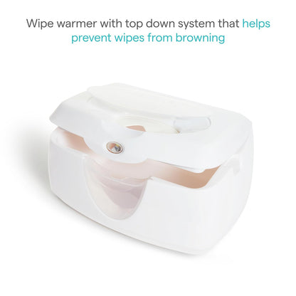 Munchkin Warm Glow Baby Wipe Warmer with Nightlight, Baby Wipes Warmer Dispenser for Newborn Diaper Changes, Holds 100 Wipes, White