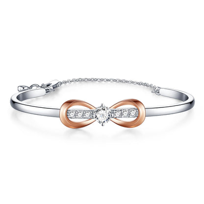 Infinity Bracelets for Women Two-tone 18K Gold Plated Adjustable Minimalist Bangle Jewelry Gifts for Mom Perfect for Anniversary Mother's Day Christmas Valentine's Day