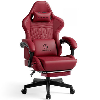 GTPLAYER Gaming Chair for Adults, Ergonomic Computer Game Chairs with Speakers, Footrest & Linkage Armrest, Reclining High Back Silla Gamer for Home Office, Ace Pro, Off-White