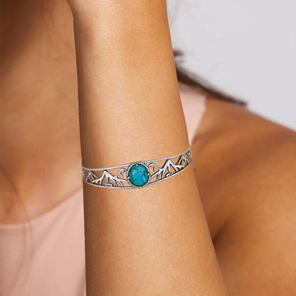 Genuine Turquoise Bracelet for Women 925 Sterling Silver Real Turquoise Cuff Bracelet Vintage Western Jewelry for Women