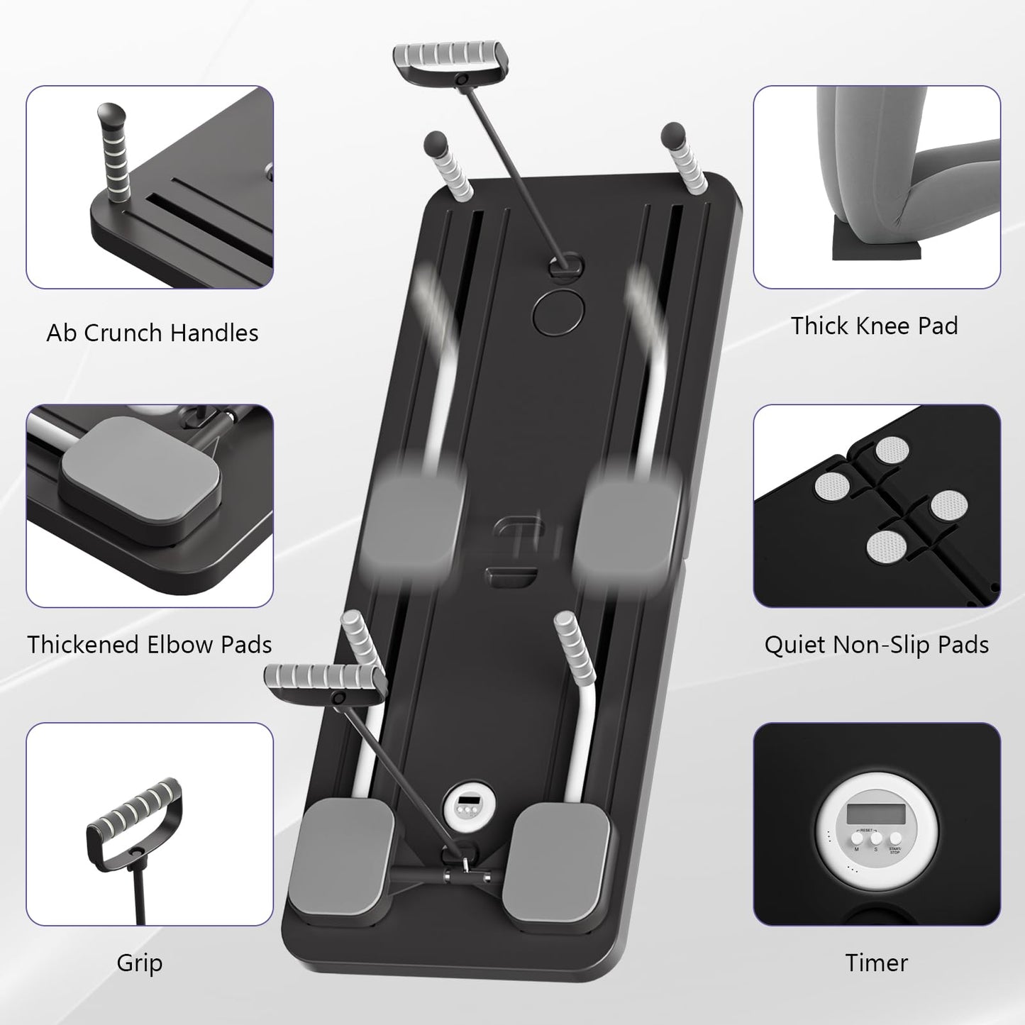 JANUA Pilates Board - Pilates Reformer Set, Multi-Purpose Foldable Pilates Reformer Board for Home, 5 in 1 Pilates Sliding Board