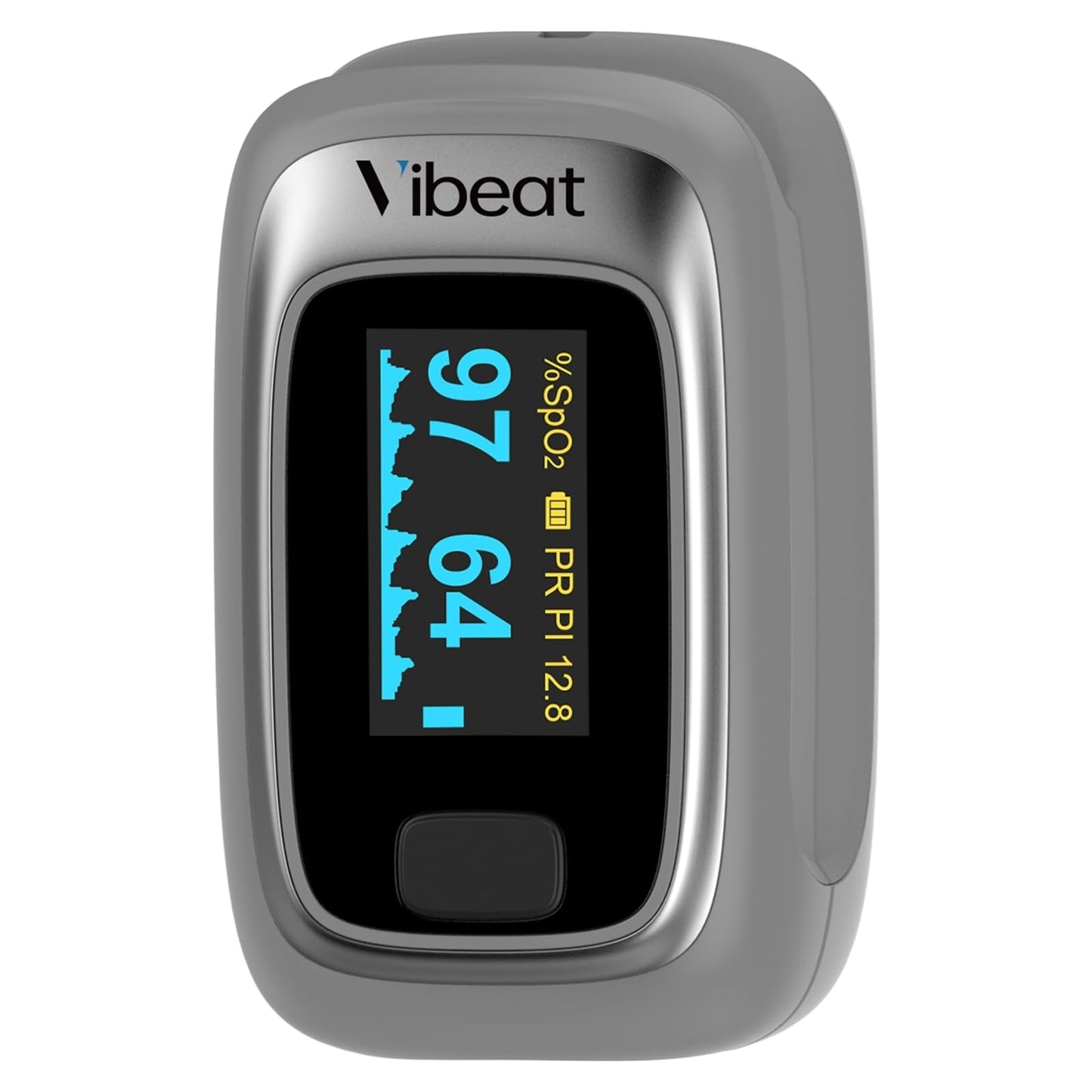 Vibeat Fingertip Pulse Oximeter, Blood Oxygen Saturation Monitor, Finger O2 Sensor with Pulse Rate, Batteries and Lanyard Included, Black