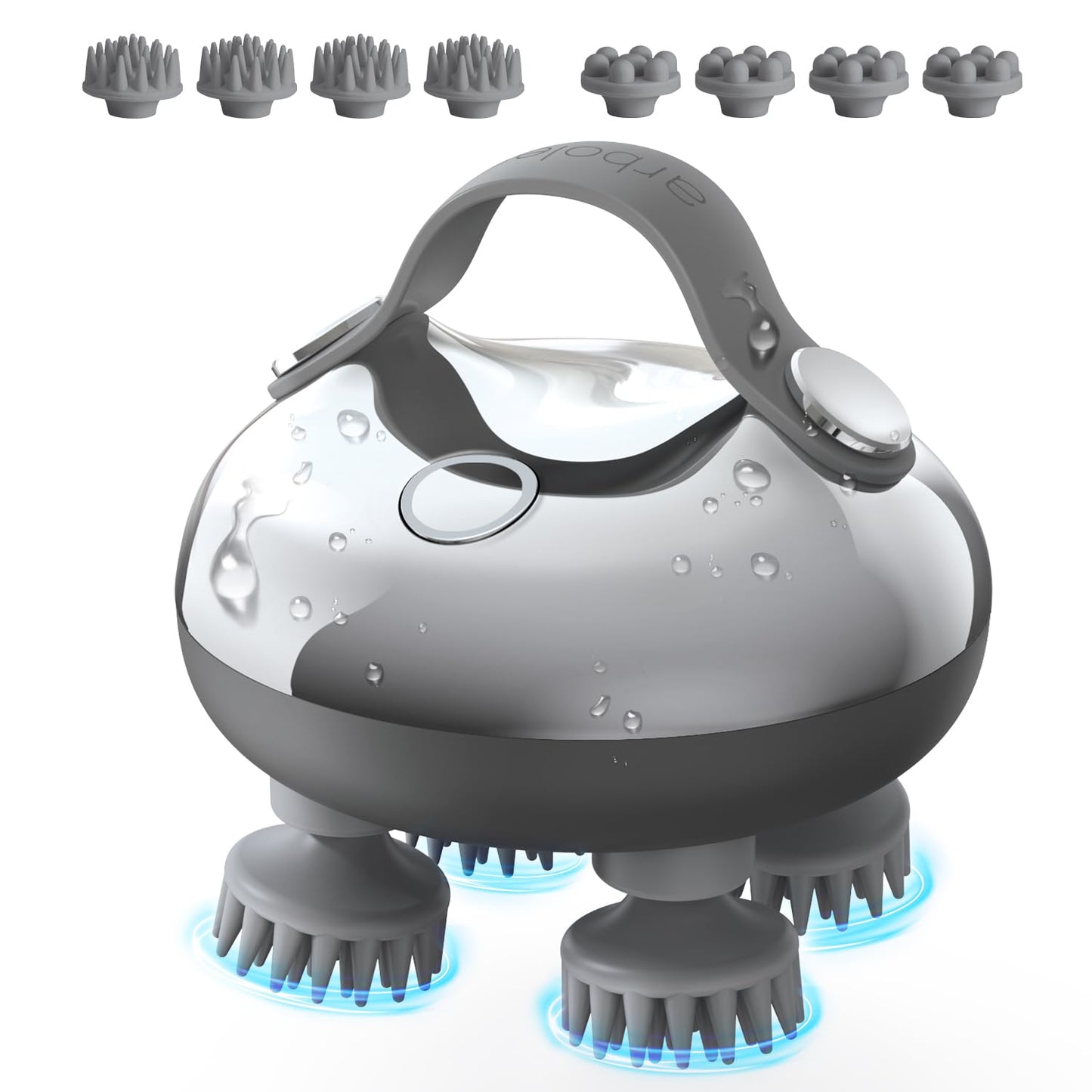 arboleaf Electric Scalp Massager Head Massager Scalp Stress Relax, 5 in 1 Kneading 128 Massage Nodes, Waterproof Hair Massage with 8 Removable Claws Cat Scratcher, Gift for Dad Mom