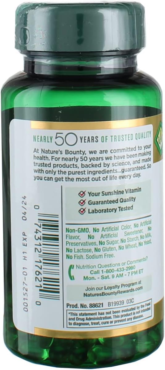 Nature’s Bounty High Absorption Magnesium Glycinate 240 mg for Supporting Muscle Relaxation and Bone, Heart & Nerve Health – Non-GMO, Gluten-Free, Vegetarian, 120 Count/60 Servings