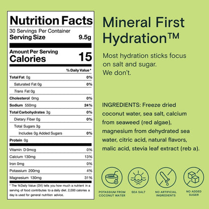 Mineral Hydration Packets – Electrolyte Powder Drink Mix with Calcium, Magnesium, Potassium – No Added Sugar, Natural Ingredients - Variety Pack (12 Packets)