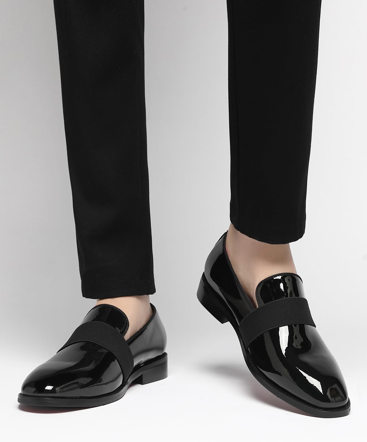 Men's Tuxedo Patent Leather Loafers Dress Wedding Shoes
