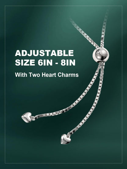 Birthstone Bracelets for Women, Pear Cut Tennis Bracelet 925 Sterling Silver, 6-9 Inch Adjustable Celtic Knot, Anniversary Birthday Jewelry Gifts for Women