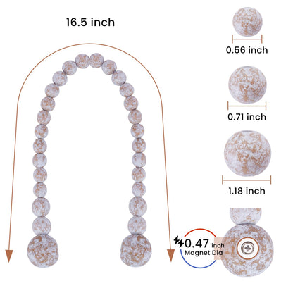 KLOGTSIND Magnetic Curtain Tiebacks, Curtain Holdbacks for Curtains 2 Pack, Wood Bead Curtain Holders for Boho Bedroom Decor, Baby Nursery Decor, Farmhouse Decor