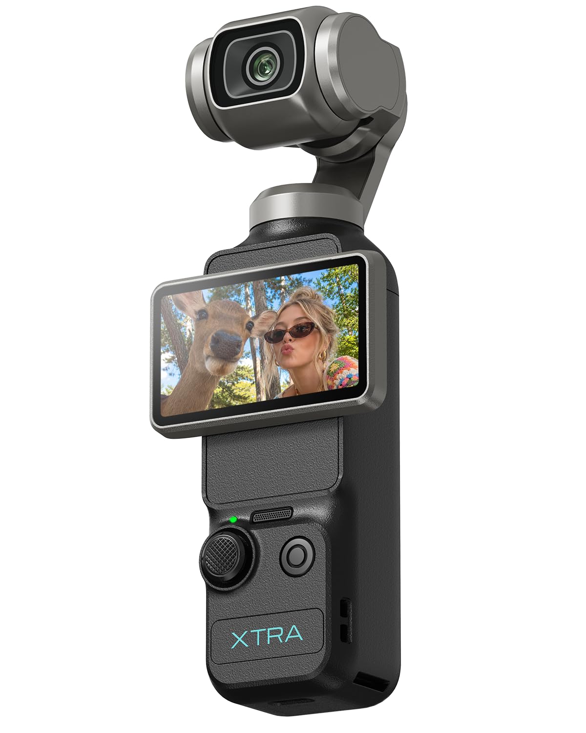 Xtra Muse, Vlogging Camera with 1'' CMOS & 4K/120fps Videos, Pocket Camera with 3-Axis Gimbal Stabilizer, Fast Focusing, Face/Object Tracking, Digital Video Camera for Photography, Digital Camera