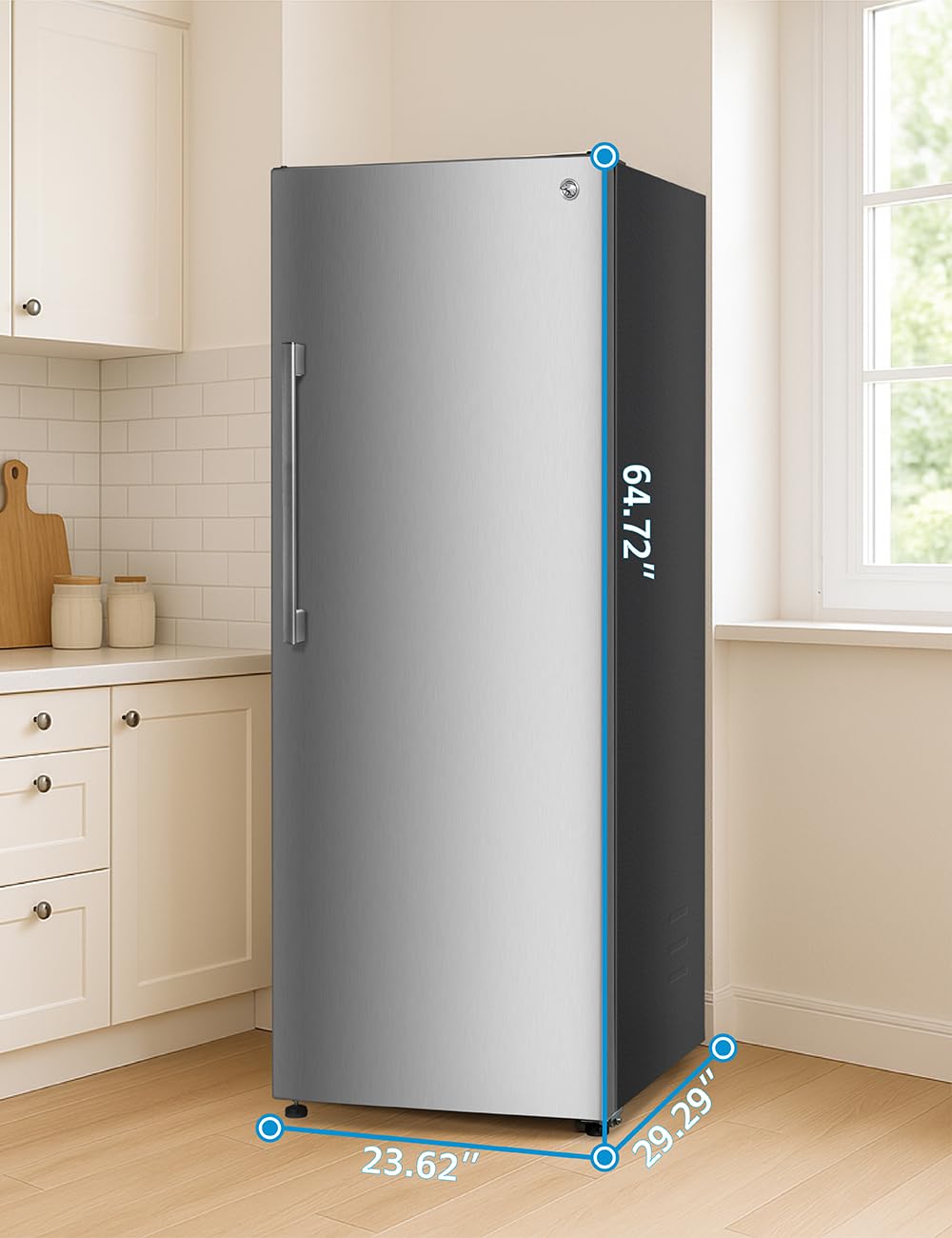 Commercial Cool 20 Cu. Ft. Top Mount Refrigerator with Freezer, 2-Door Refrigerator with Top Freezer and Adjustable Temperature Control, Ice Maker Ready, Energy Star Certified, Stainless Look