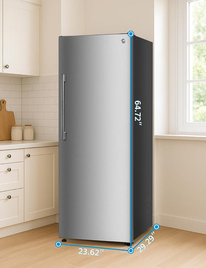 Commercial Cool 20 Cu. Ft. Top Mount Refrigerator with Freezer, 2-Door Refrigerator with Top Freezer and Adjustable Temperature Control, Ice Maker Ready, Energy Star Certified, Stainless Look