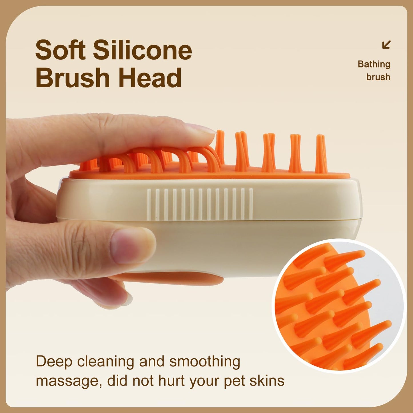 Cat Steam Brush, 3 In 1 Steamy Pet Brush, Silicone Massage Dog Hair Remover Comb, Spray Mist Grooming for Indoor Kittens (Mango Green)