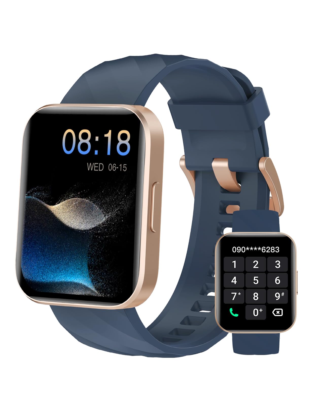 Smart Watch (Answer/Make Calls), 1.85" Smart Watches for Men Women Digital Watch Fitness Tracker with 100+ Sport Modes Heart Rate Monitor for iOS Android Phones Waterproof Black