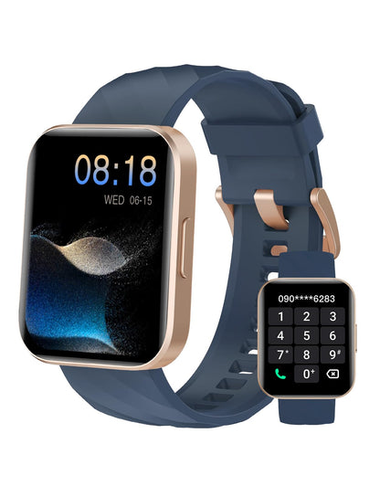 Smart Watch (Answer/Make Calls), 1.85" Smart Watches for Men Women Digital Watch Fitness Tracker with 100+ Sport Modes Heart Rate Monitor for iOS Android Phones Waterproof Black
