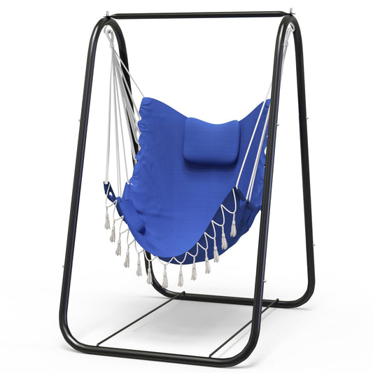 G TALECO GEAR Hammock Chair with Stand,Heavy-Duty and Rustproof Hanging Chair with Stand,Hammock Swing Chair Stand,for Indoor Outdoor Patio Yard Garden Porch (Grey)