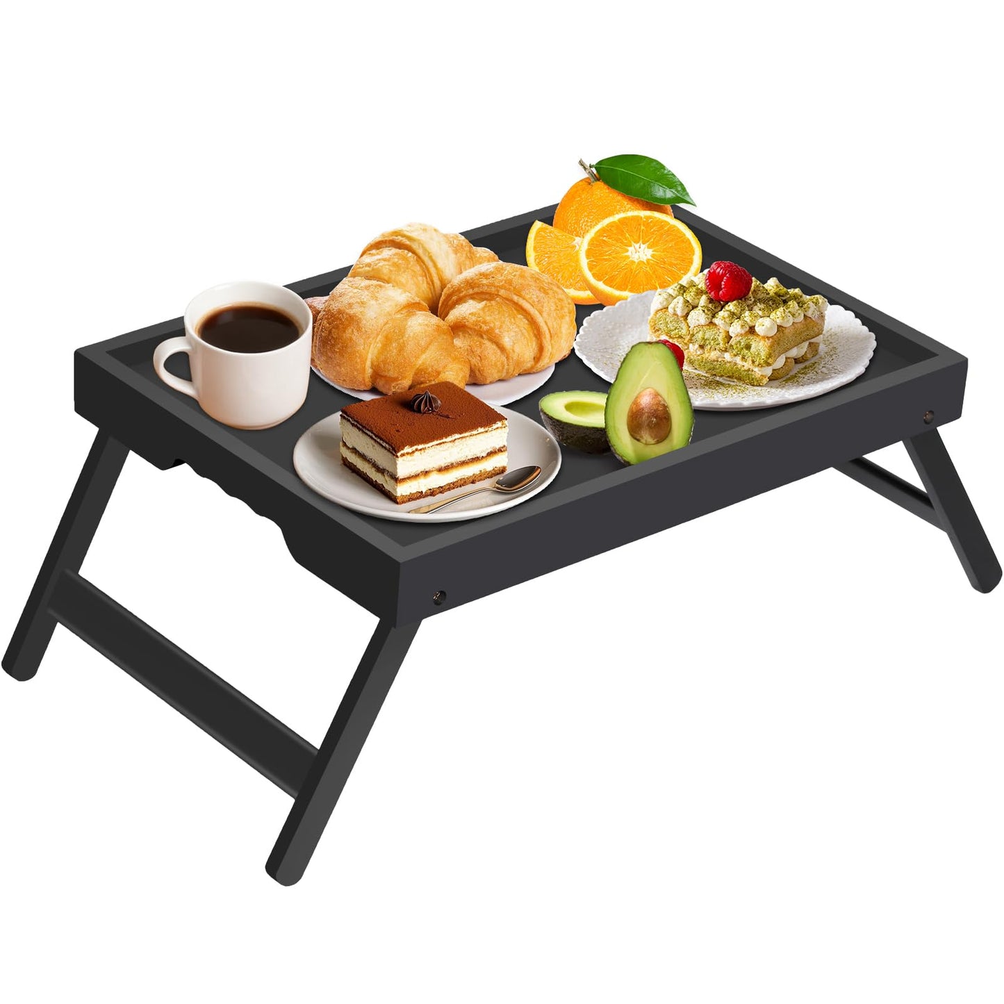 Artmeer Bed Tray Table with Folding Legs,Bamboo Breakfast in Bed for TV Table, Laptop Computer Tray,Eating,Snack Tray(Bamboo)