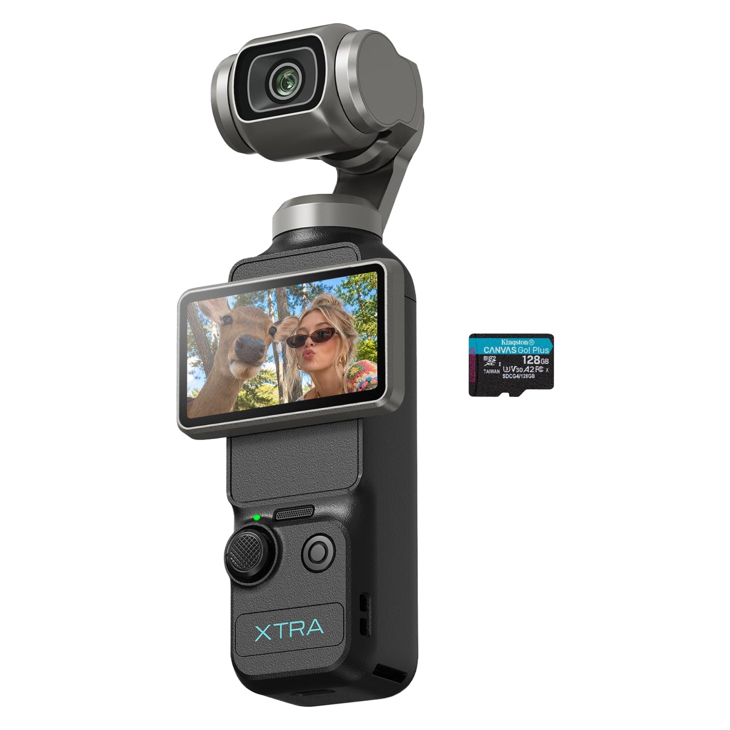 Xtra Muse, Vlogging Camera with 1'' CMOS & 4K/120fps Videos, Pocket Camera with 3-Axis Gimbal Stabilizer, Fast Focusing, Face/Object Tracking, Digital Video Camera for Photography, Digital Camera