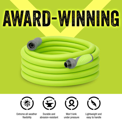 Flexzilla Garden Hose 5/8 in. x 50 ft., Lightweight All-Weather Water Hose, Durable and Flexible, Leak-Free Connections