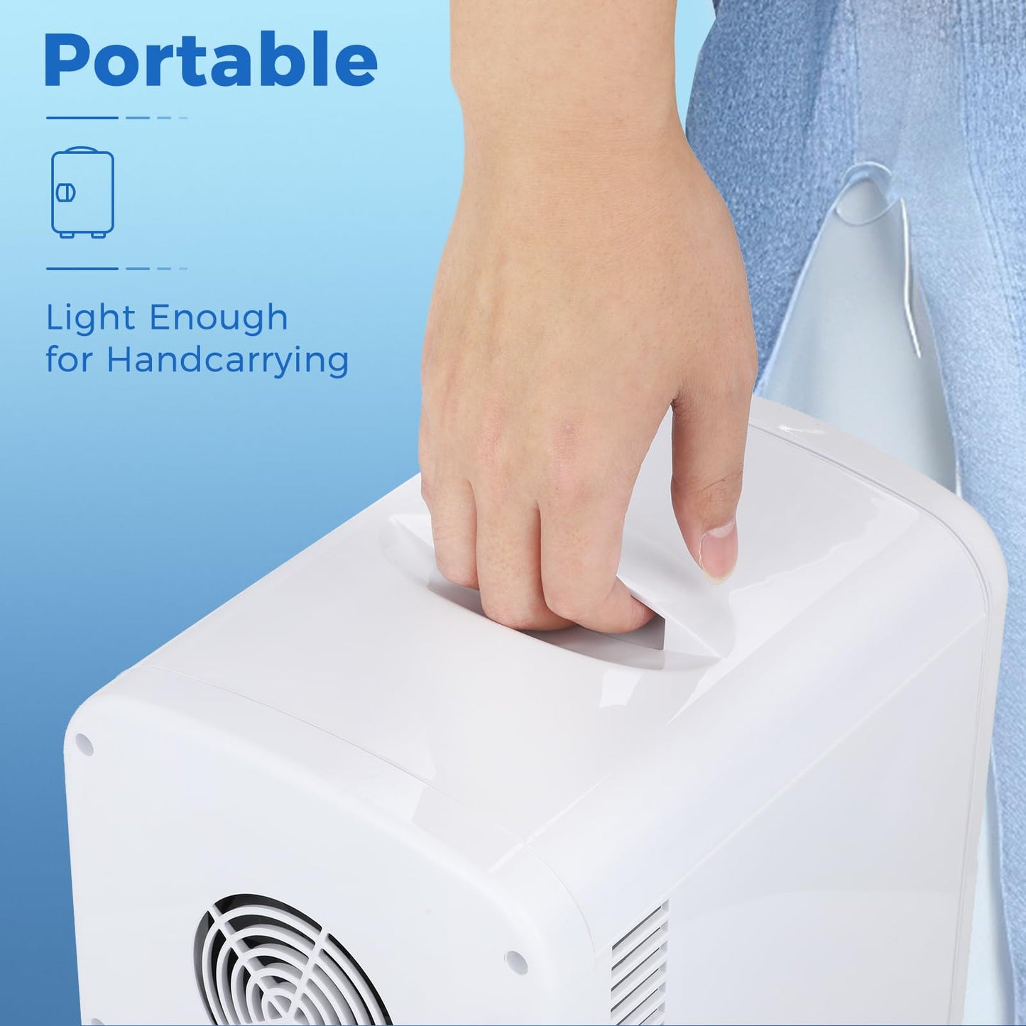 Antarctic Star Compact Refrigerator, Portable Mini Fridge, Skin Care 4L Capacity/6 Cans, for Bedroom, Car, Office & Dorm, Small Cooler for Cosmetics, Beverage and Food, Black